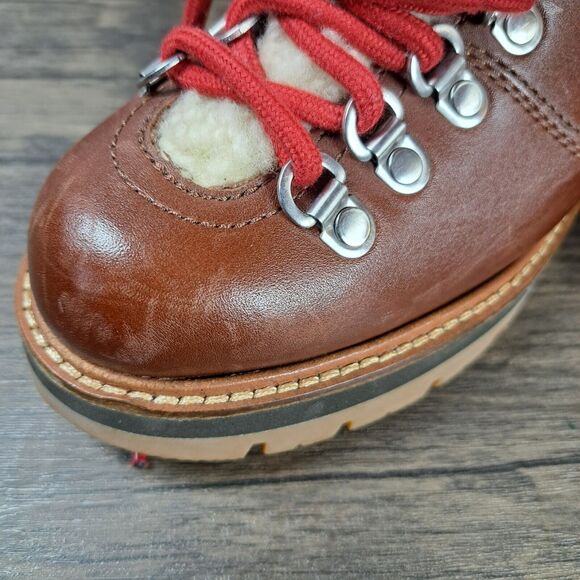 Clarks Orianna Alpine Tan Brown Warmlined Leather Women's Hiking Boots (READ) - Picture 5 of 16